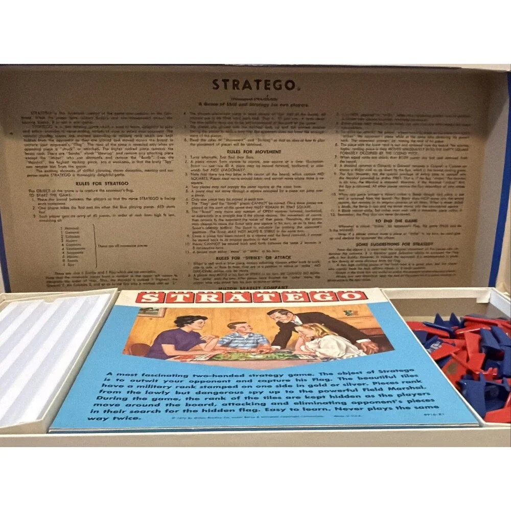 Vintage 1961 Stratego Board Game Milton Bradley 4916 Complete Red Blue Pieces